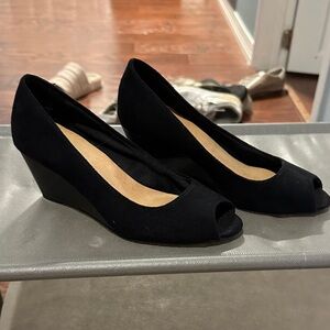 🍃7 Comfort Flex Elegant Black Peep-Toe Wedge Shoes🍃